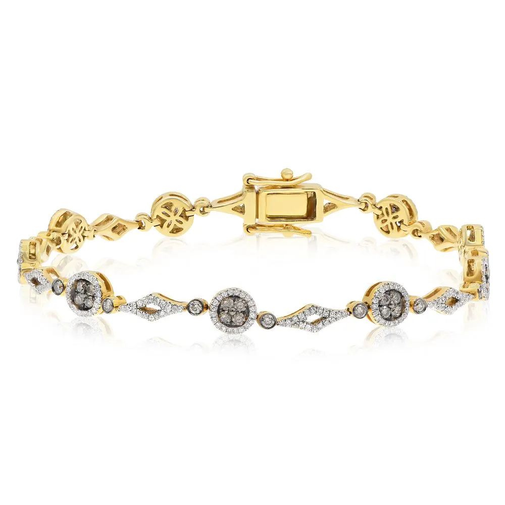 0.74 ct Brown & White Diamond Bracelet