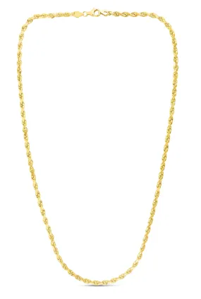 10K Gold 5.0mm Solid Diamond Cut Royal Rope Chain