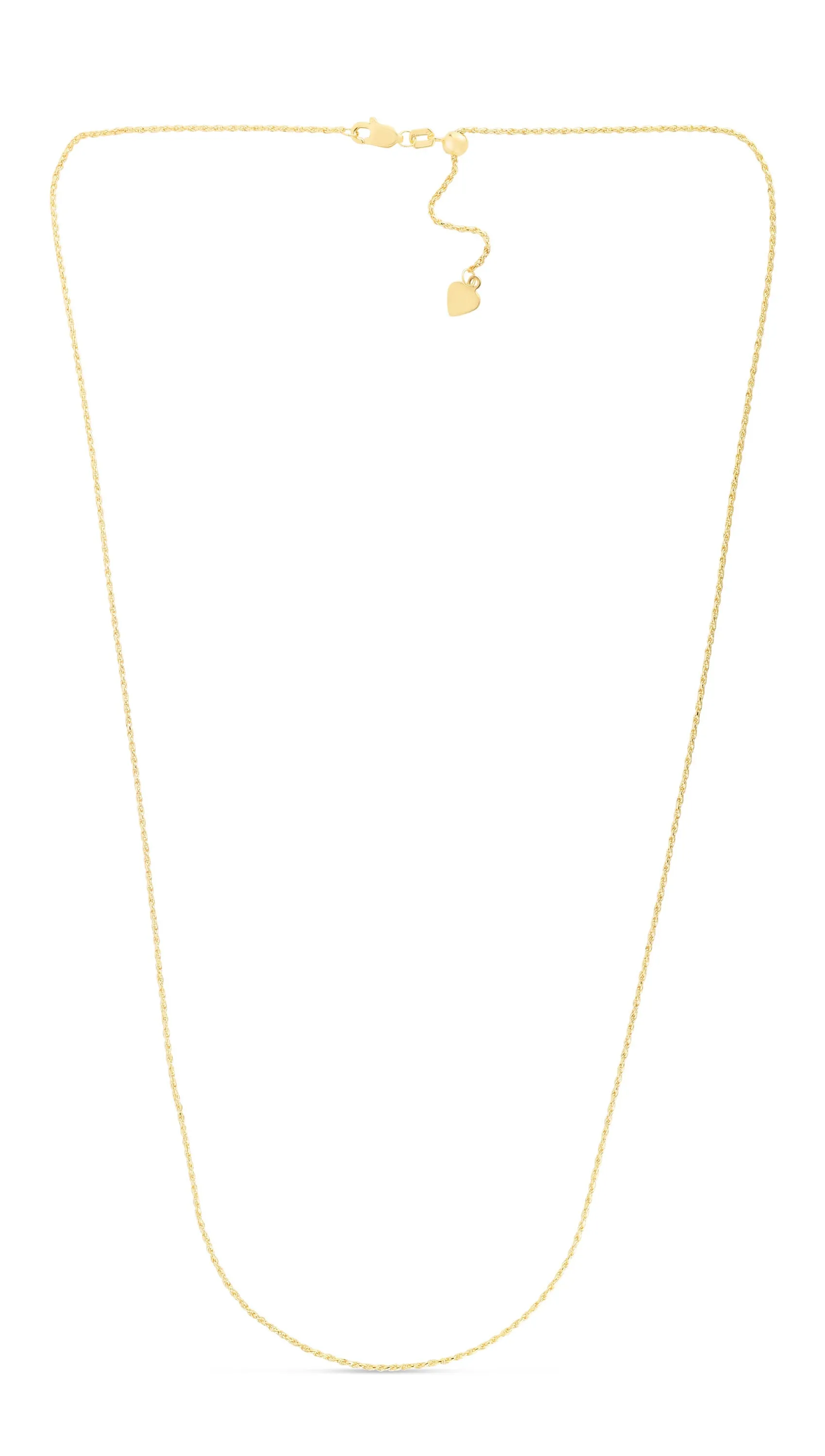 14K Gold 0.95mm Adjustable Rope Chain