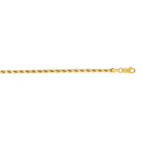 14K Gold 3.5mm Diamond Cut Royal Rope Chain