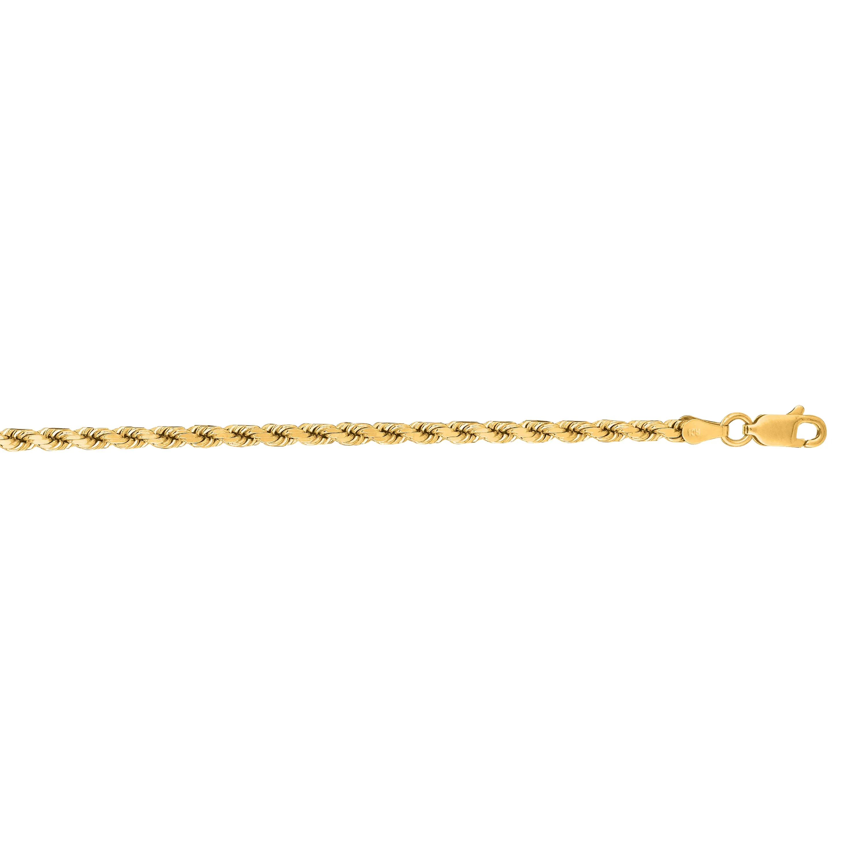 14K Gold 3.5mm Diamond Cut Royal Rope Chain