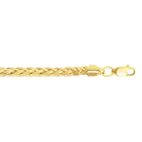 14K Gold 4.1mm Diamond Cut Lite Round Wheat Chain