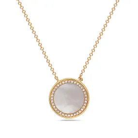 14k Mother of Pearl Disc Pendant