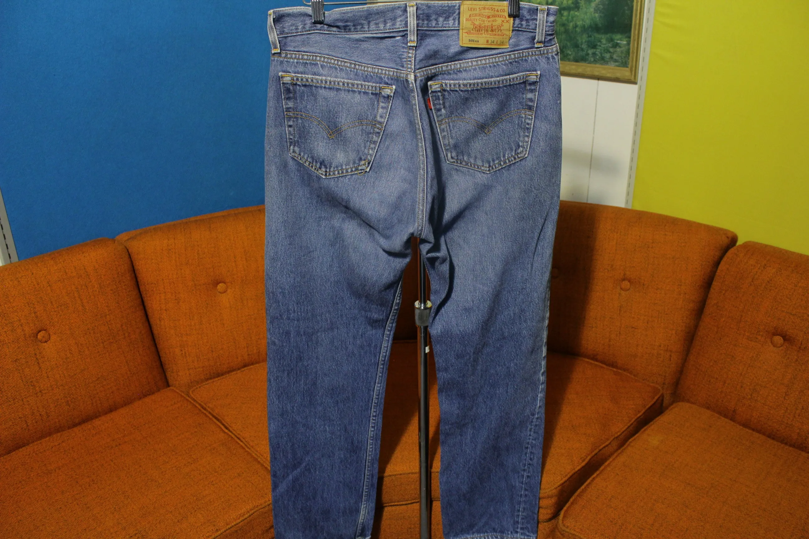 90s Levis 501 Button Fly Jeans. Vintage, Made in USA 501xx 32 x 30