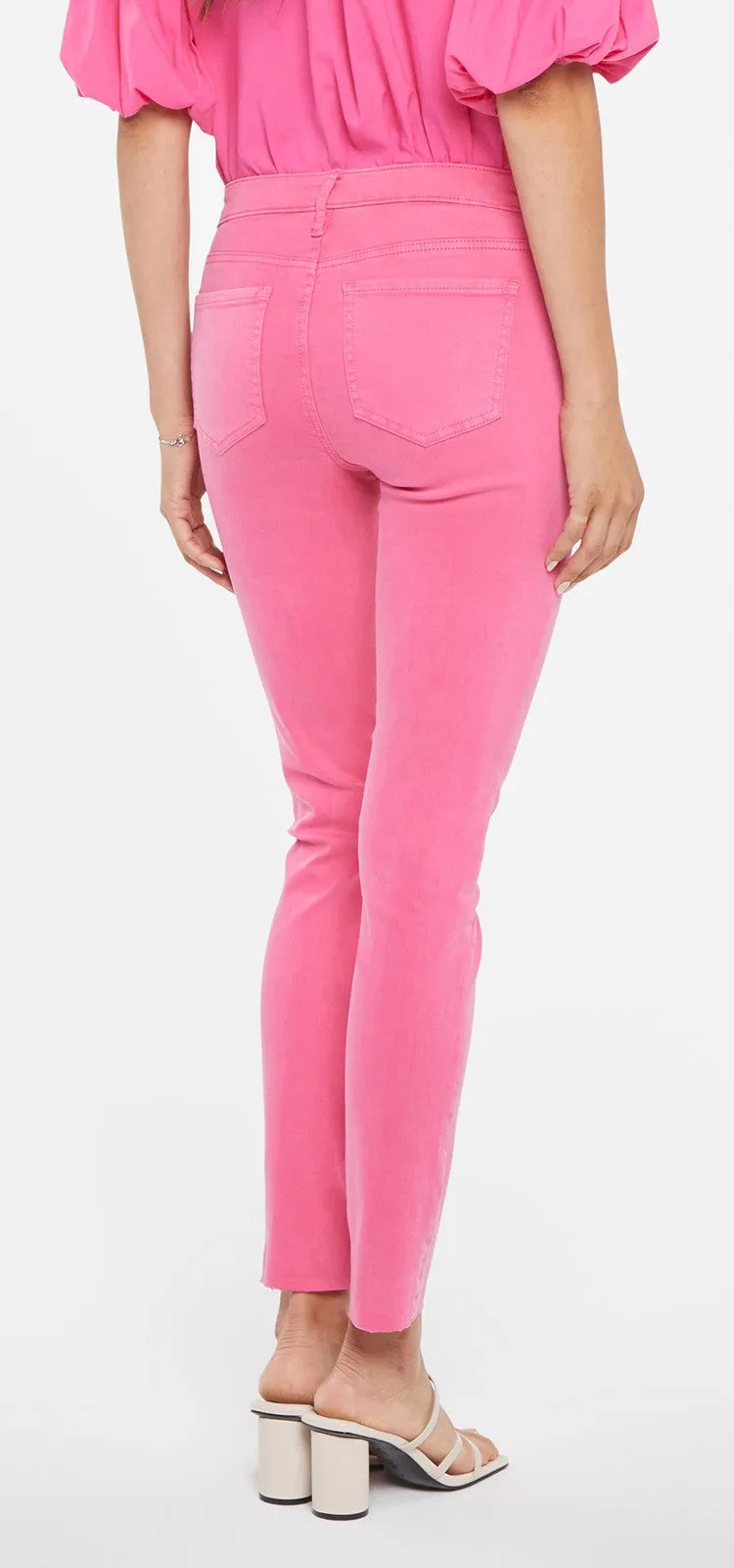 Alina Skinny Jeans Gerafelde Zoom Roze Premium Denim | Pink Peony