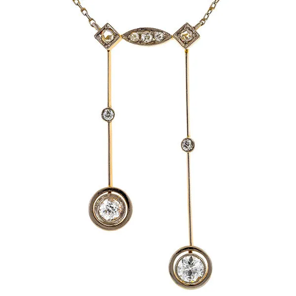 Art Deco Diamond Lavalier Necklace