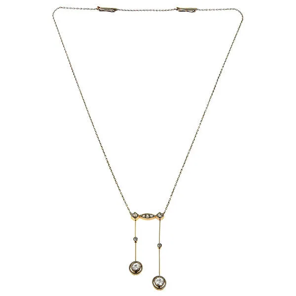 Art Deco Diamond Lavalier Necklace