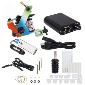 Beginner Tattoo Kit High Quality 8 Wrap Coils Tattoo Gun Machines Grips Needles Tips Power Supply Tatu Tattoo Supplies