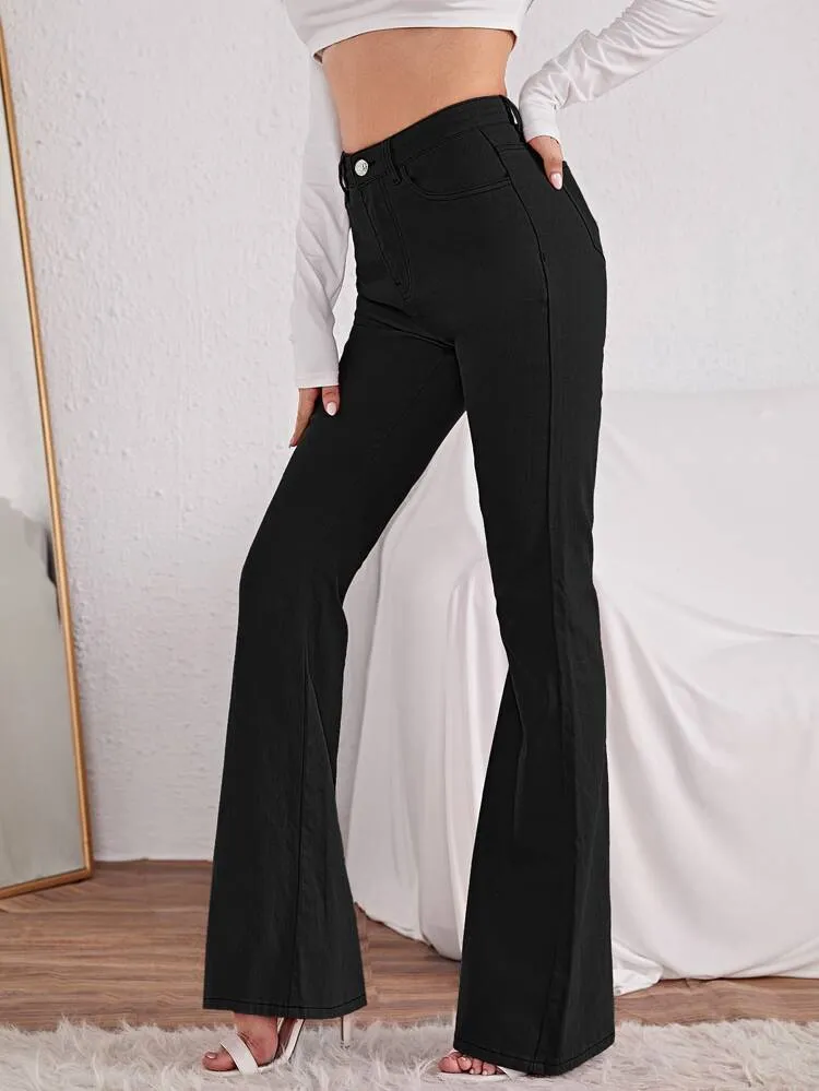 Black Bootcut Flare High Waist Jeans