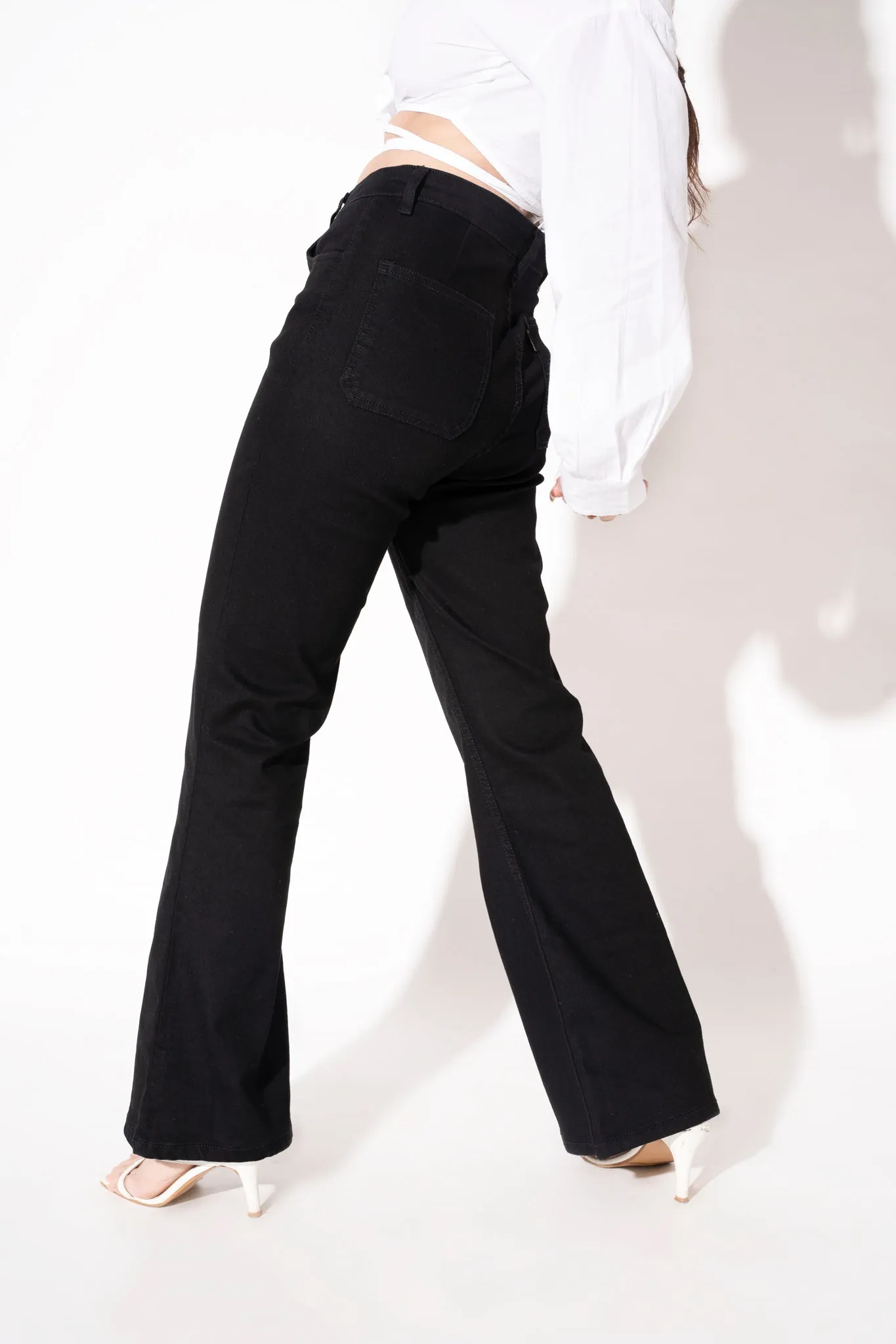 Black Bootcut Flare High Waist Jeans