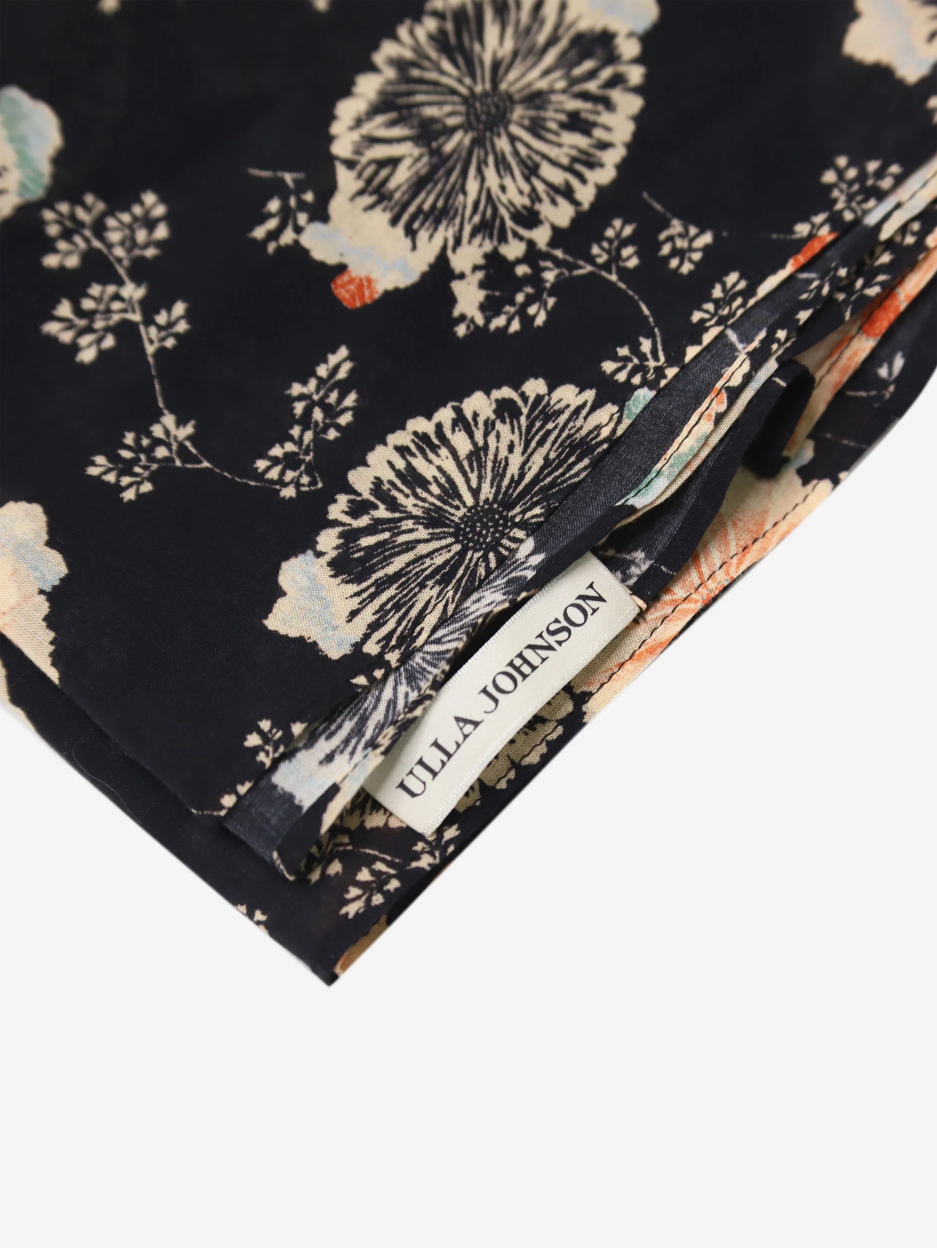 Black floral printed scarf