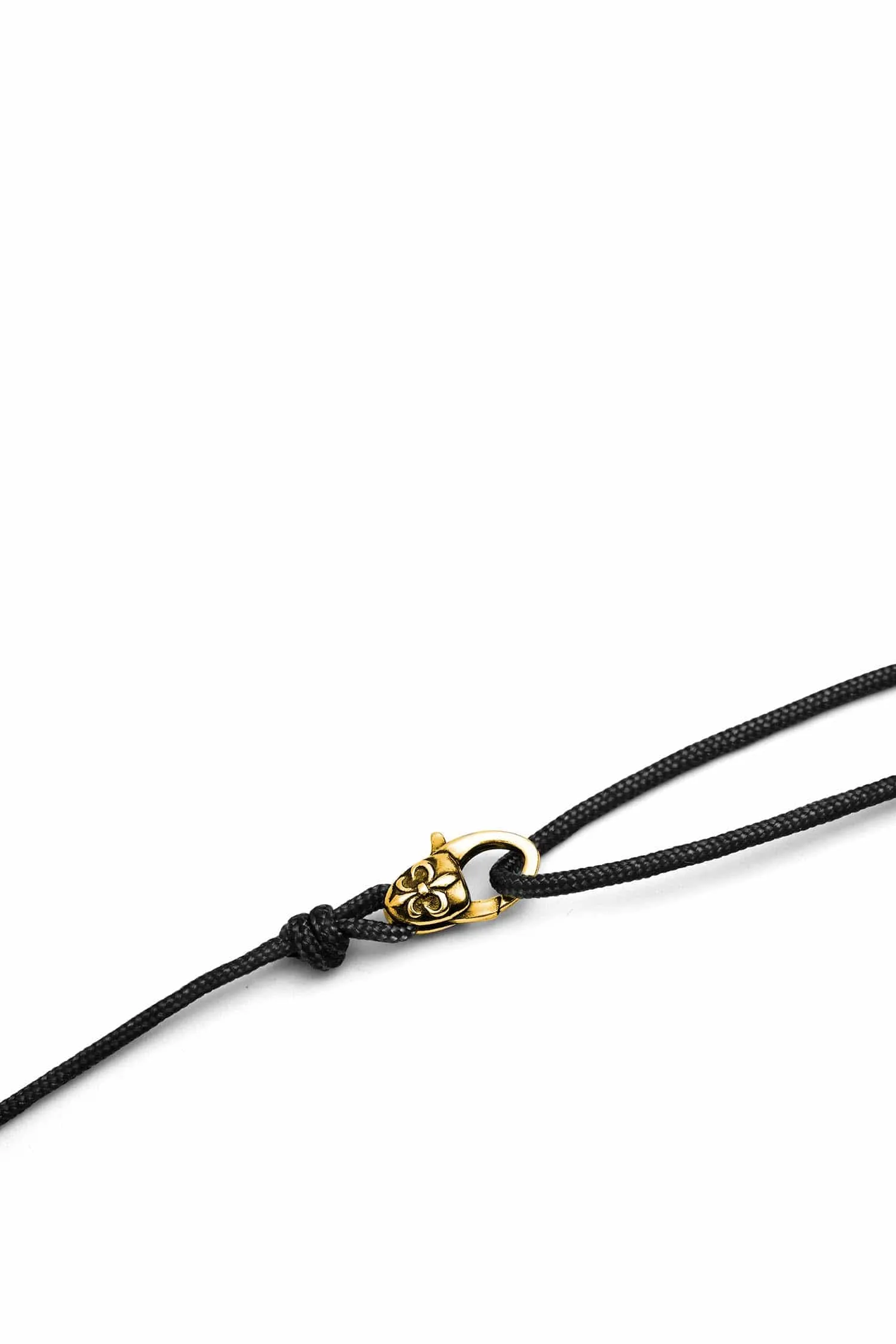 Black Wrap-Around String Bracelet with Sterling Silver Gold Plated Lock