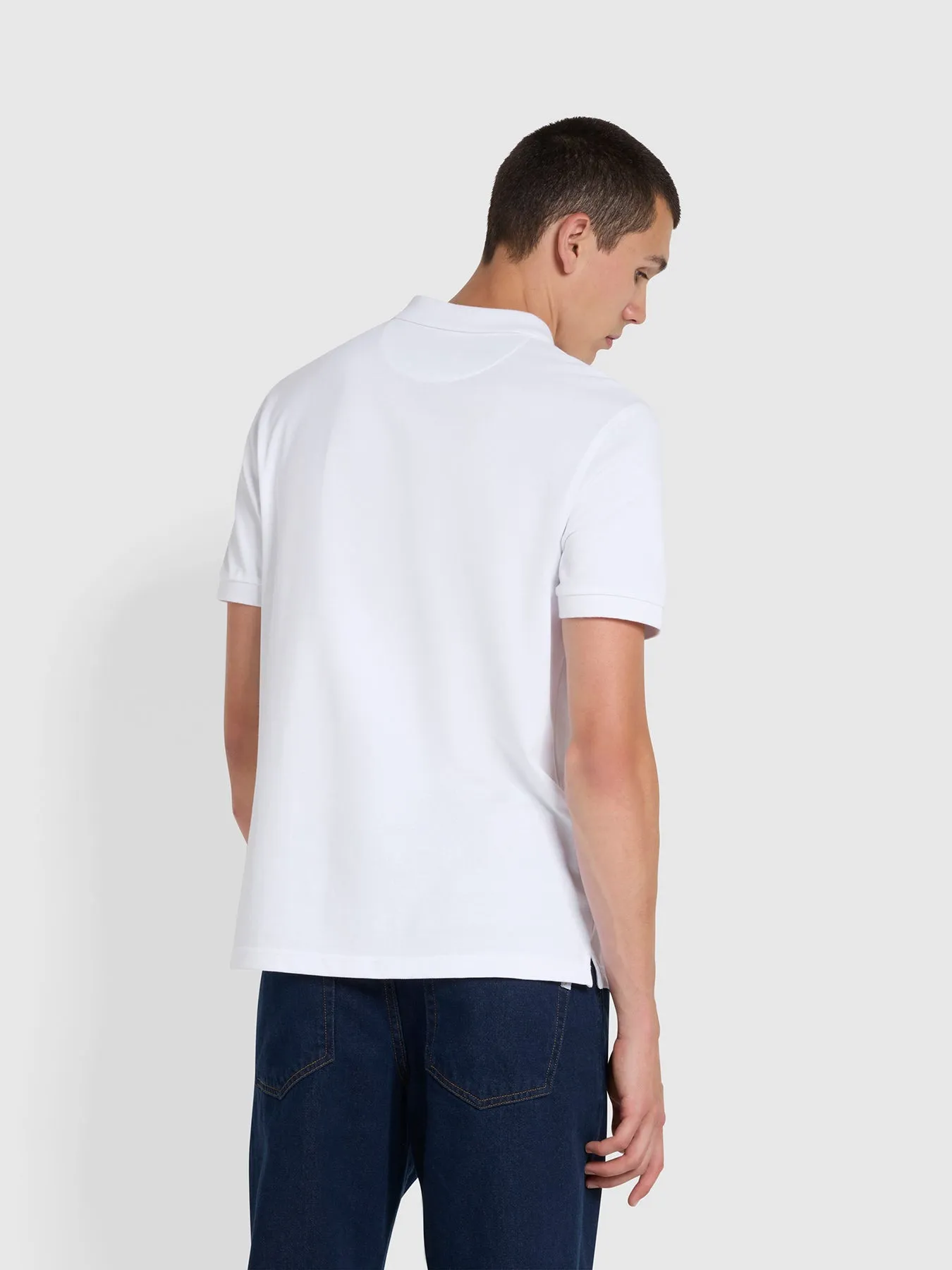 Blanes Slim Fit Organic Cotton Polo Shirt In White