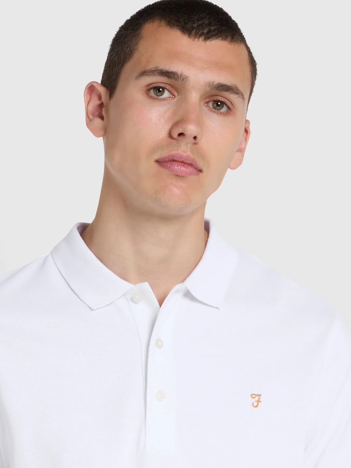 Blanes Slim Fit Organic Cotton Polo Shirt In White