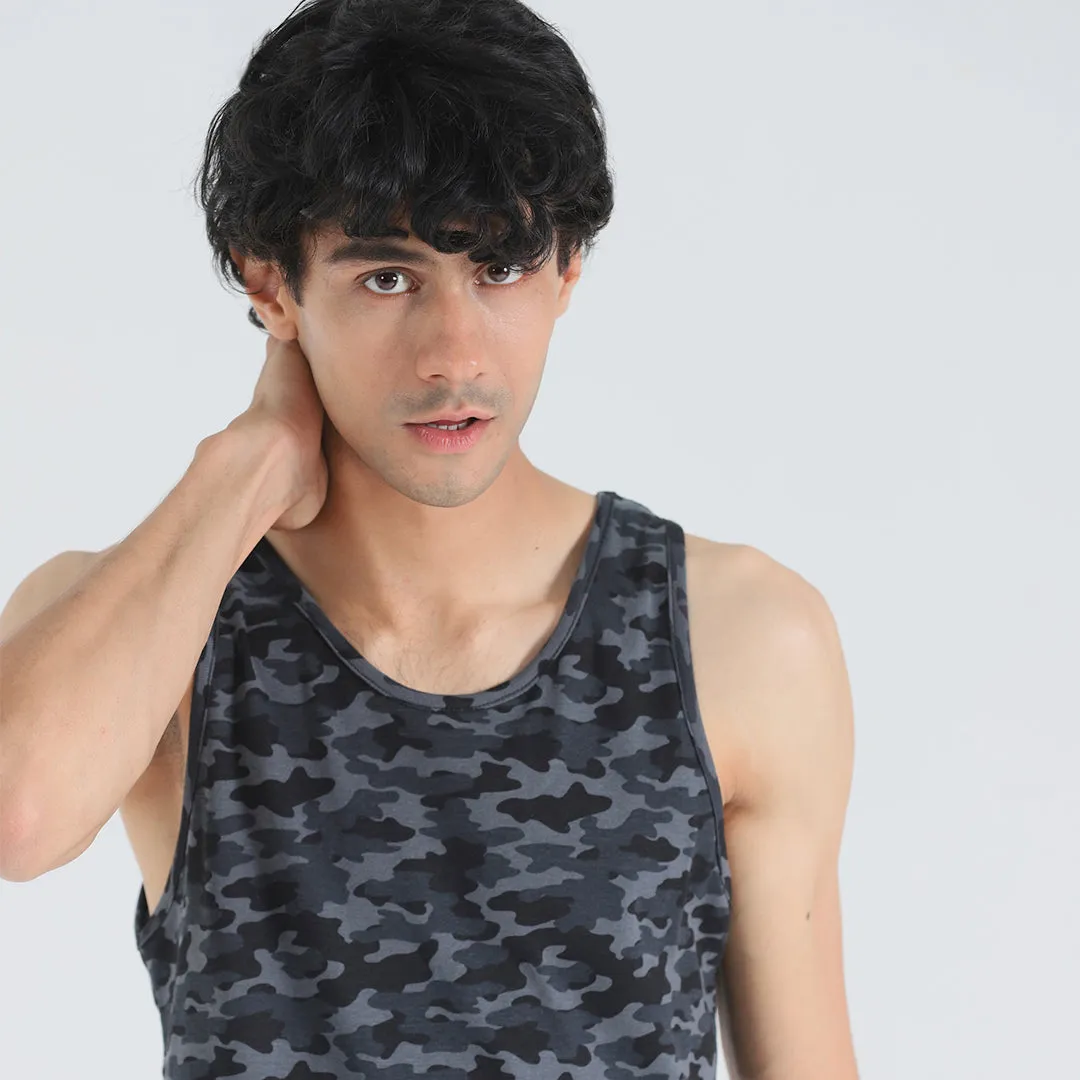 Camo Ribbed Mens Tanktop