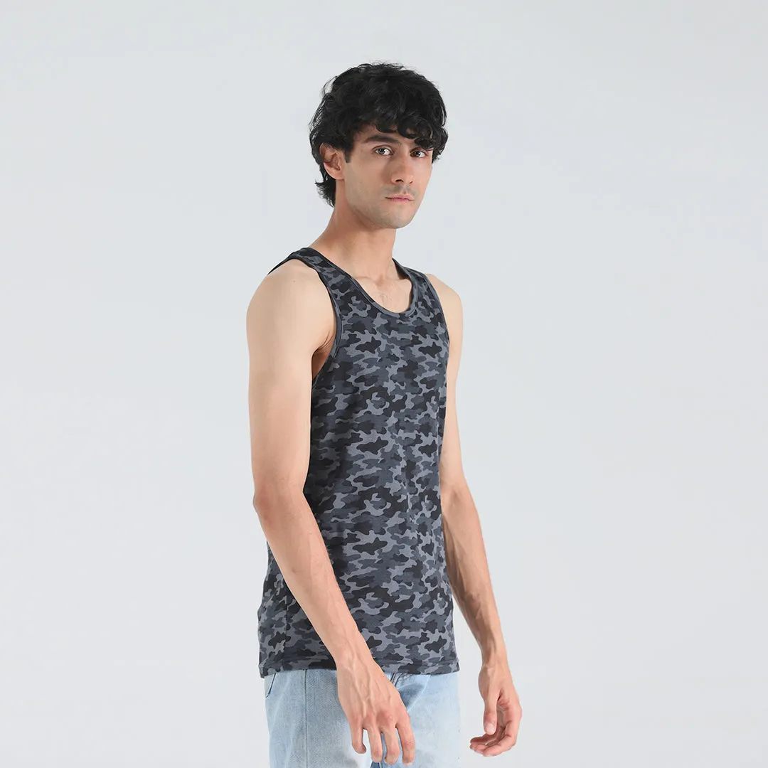 Camo Ribbed Mens Tanktop