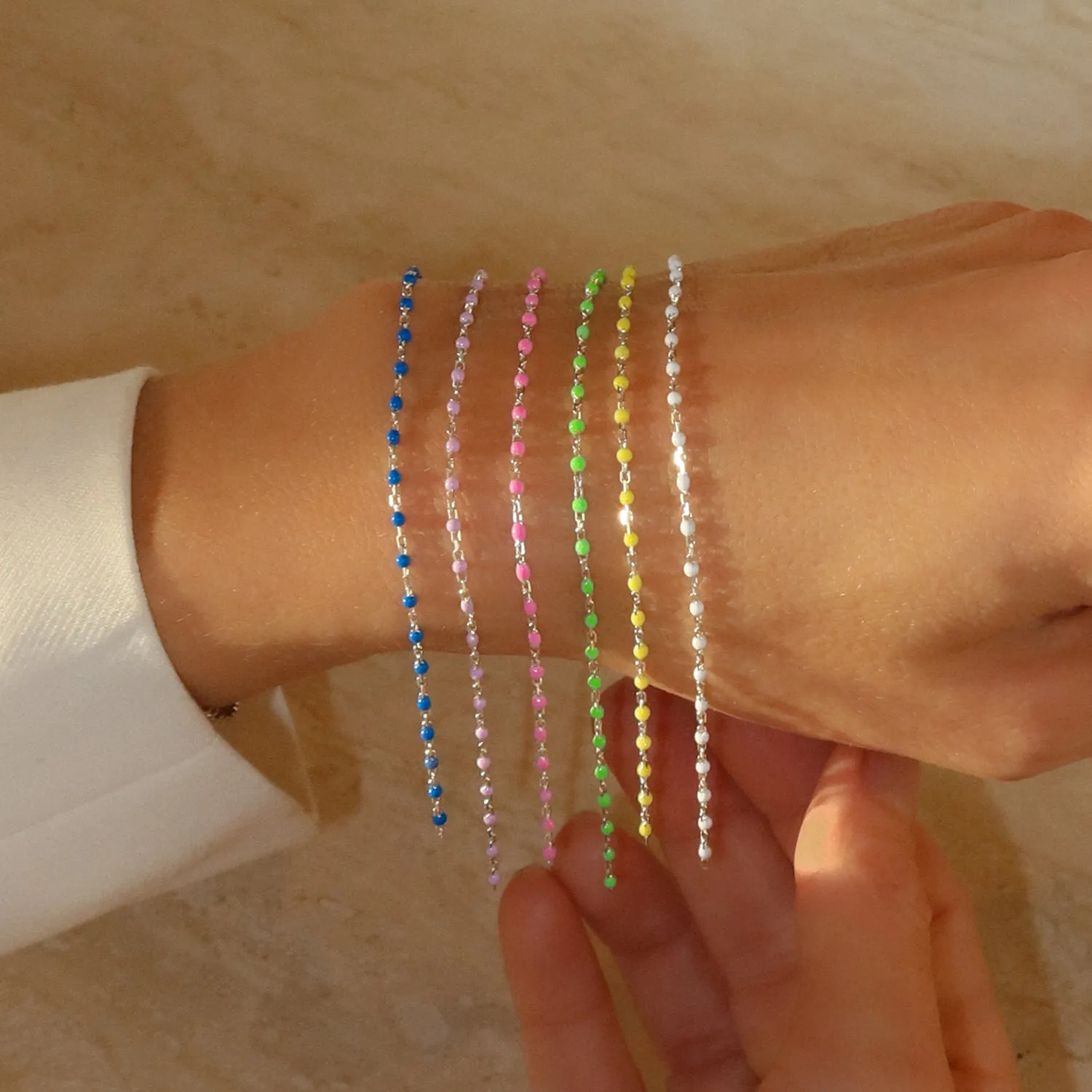 Candy Chain Bracelet | Coconut & Silver