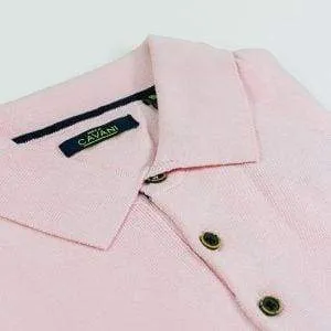 Cavani Men's Knitwear Pink Polo Shirt