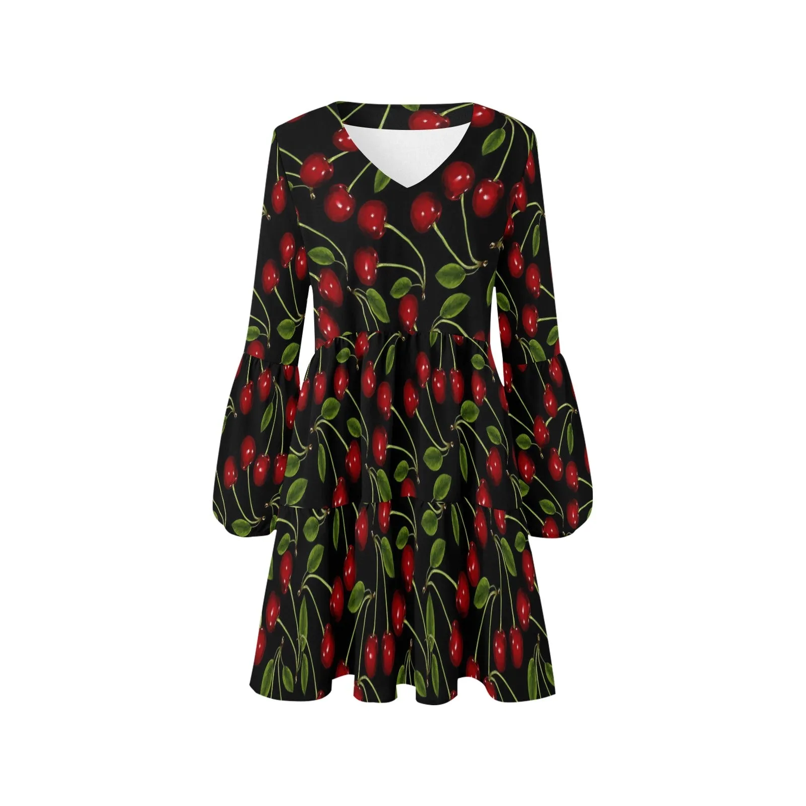 CHERRY BOMBERS 6 V-Neck Loose Fit Dress (Model D62)