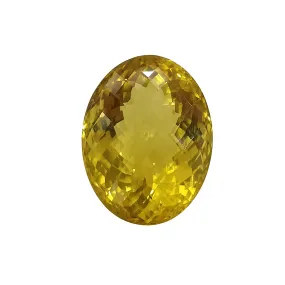 CITRINE Gemstone Checker Cut : 37.20cts Natural Untreated Unheated Yellow Citrine Oval Shape 24*18.5mm