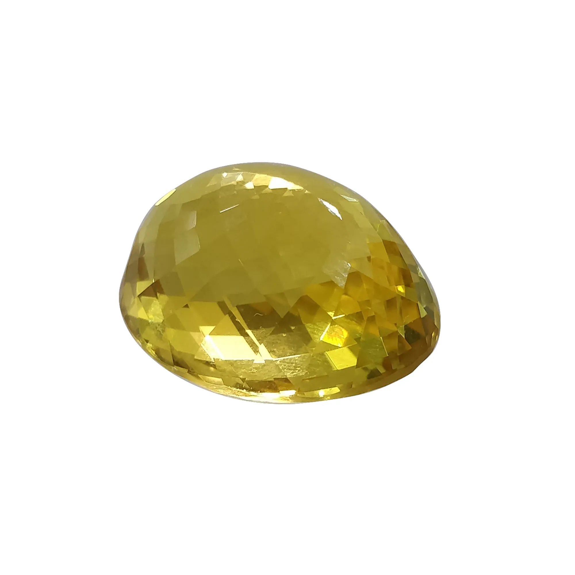 CITRINE Gemstone Checker Cut : 37.20cts Natural Untreated Unheated Yellow Citrine Oval Shape 24*18.5mm