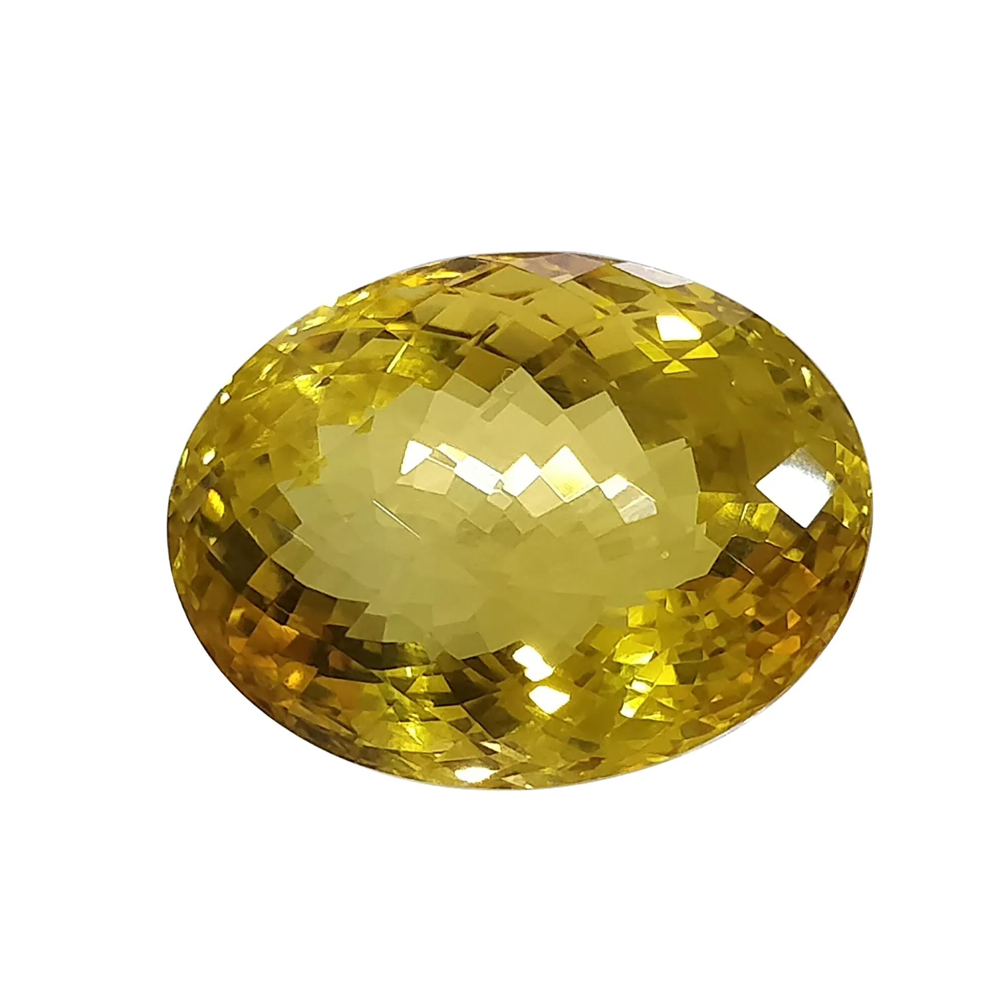 CITRINE Gemstone Checker Cut : 37.20cts Natural Untreated Unheated Yellow Citrine Oval Shape 24*18.5mm