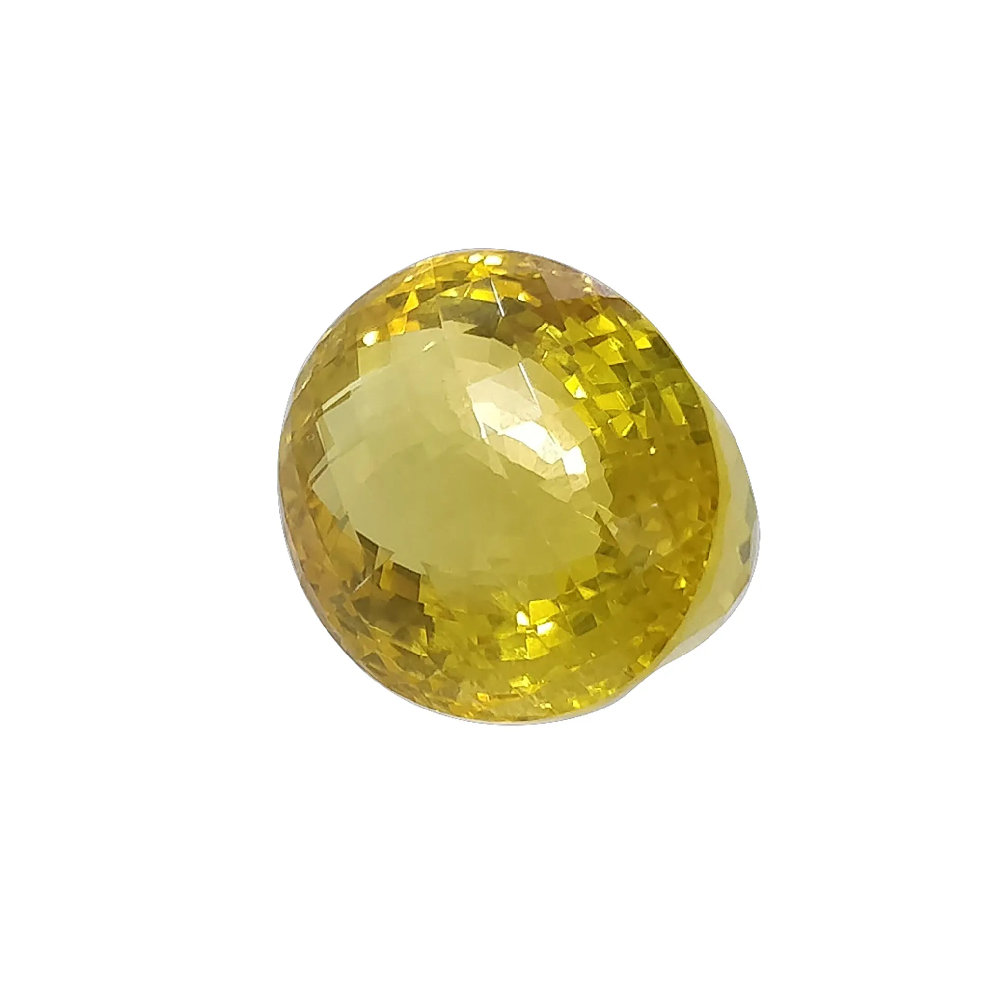 CITRINE Gemstone Checker Cut : 37.20cts Natural Untreated Unheated Yellow Citrine Oval Shape 24*18.5mm