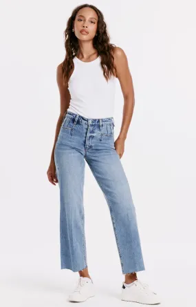 Dear John Holly Super High Rise Wide Hem Straight Jeans Crescent