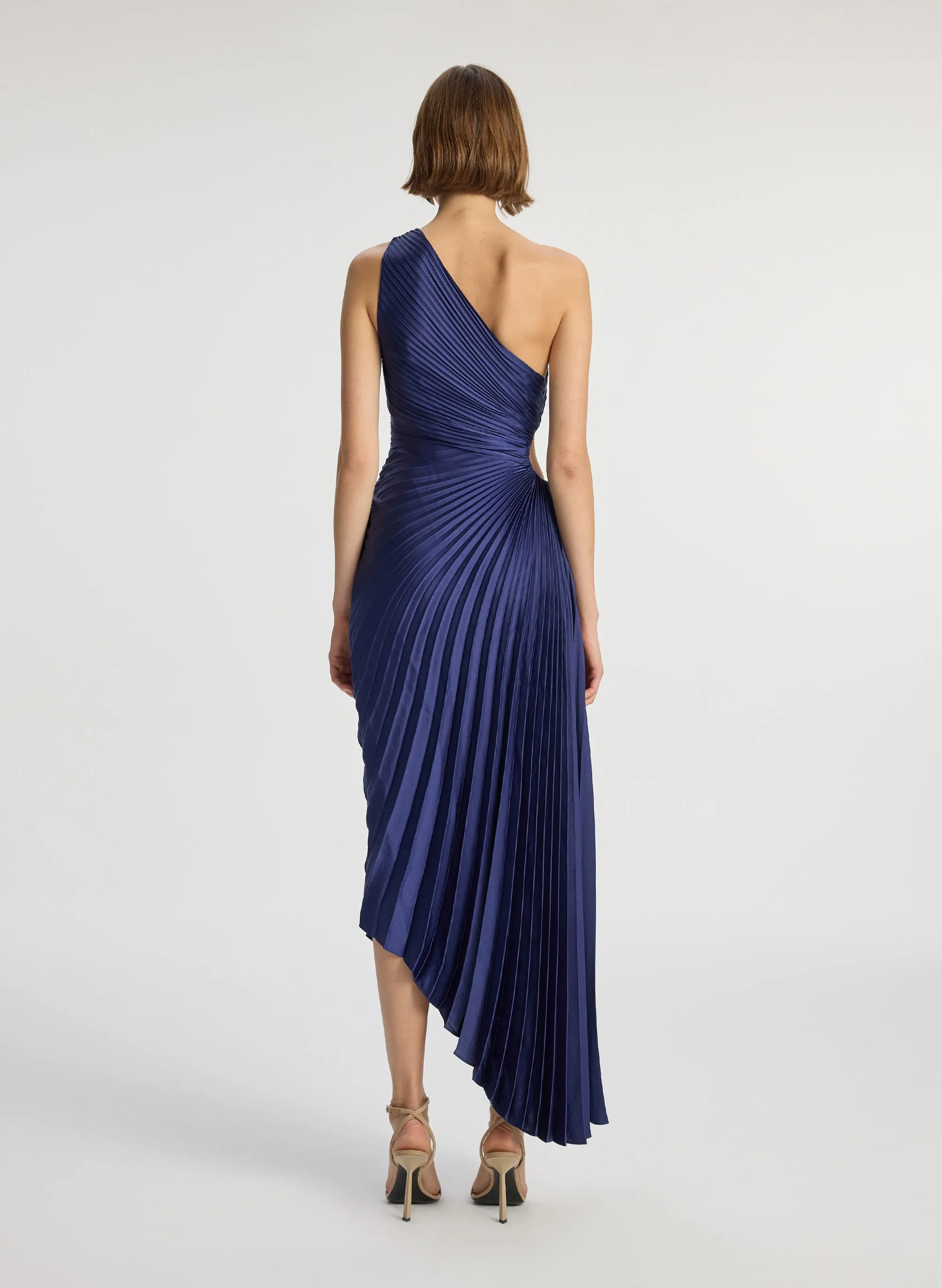 Delfina Satin Pleated Dress