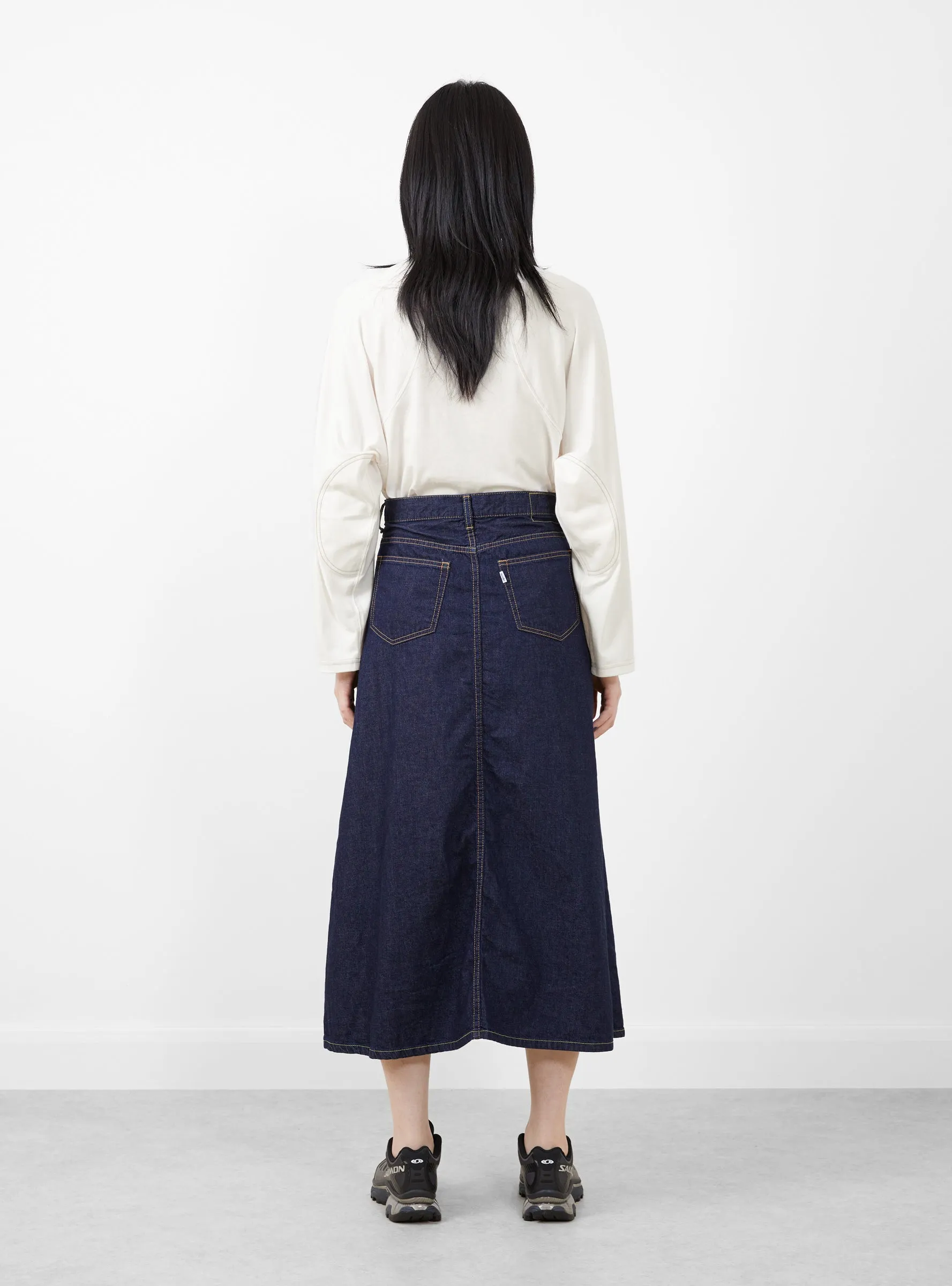 Denim 5-Pocket Maxi Skirt Blue Indigo