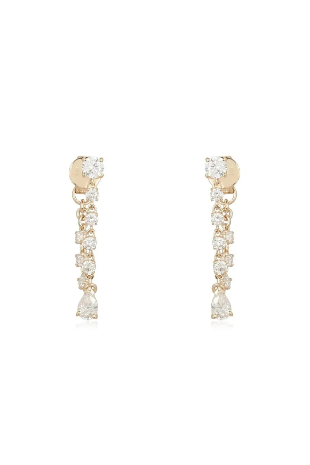 DIAMOND CHAIN PEAR-DROP EARRINGS