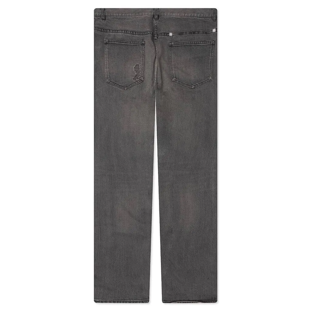 Distressed Denim Trousers - Black