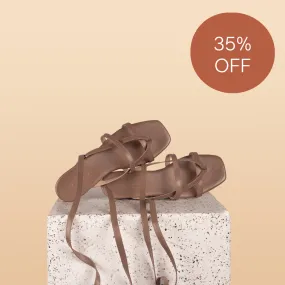 Doria - Taupe Nappa Sandals SAMPLE SALE - FINAL SALE