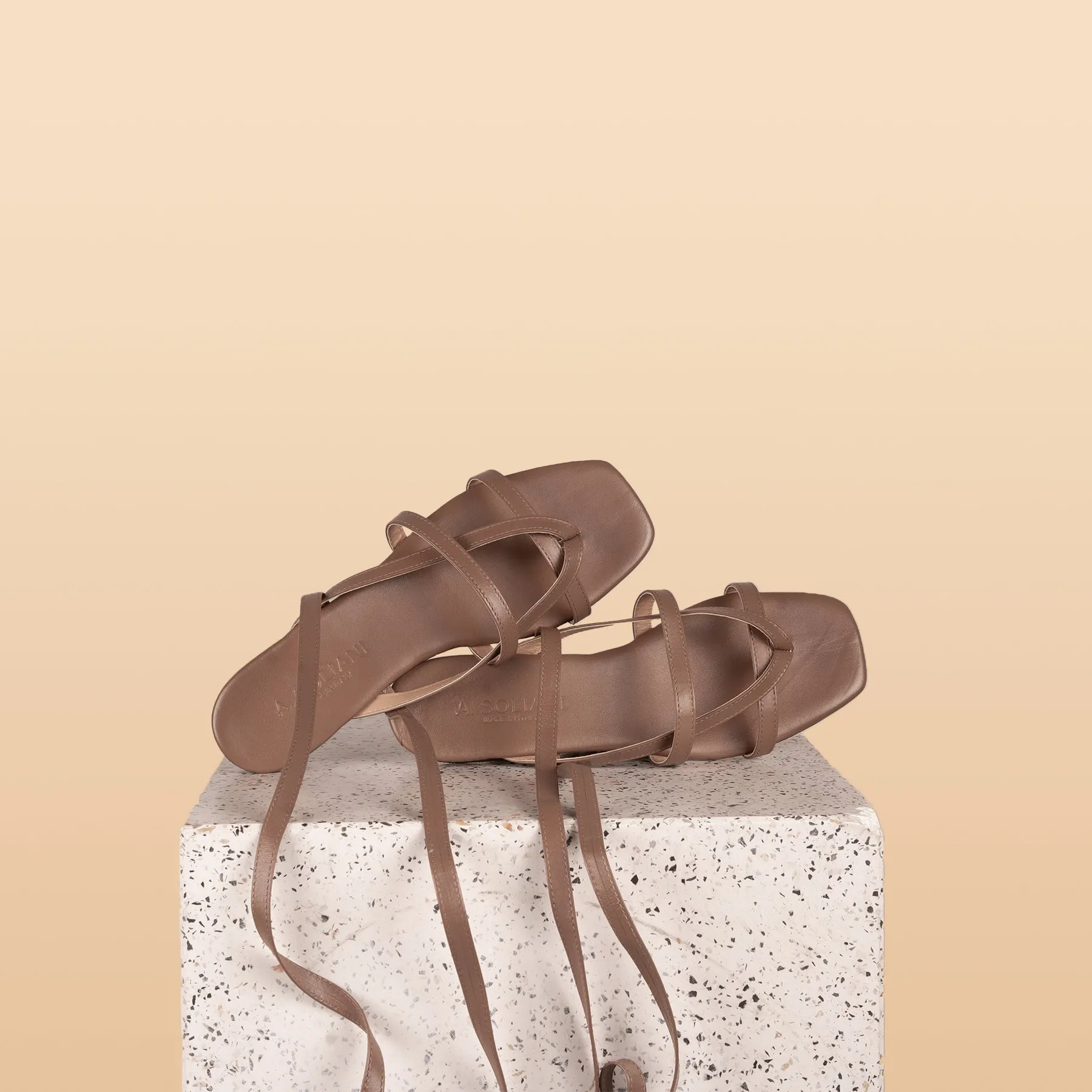 Doria - Taupe Nappa Sandals SAMPLE SALE - FINAL SALE