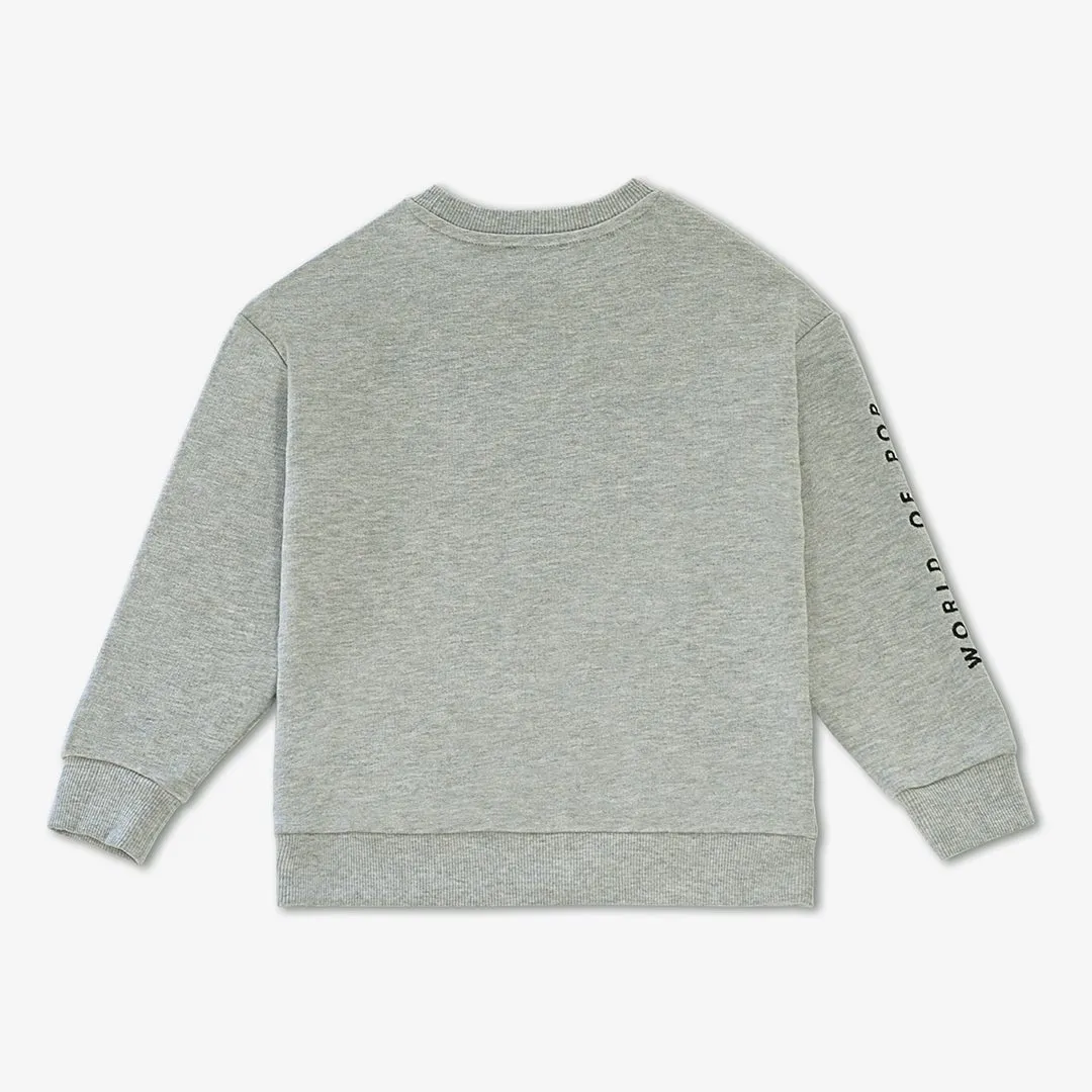 Embroidered sweatshirt for children in organic cotton