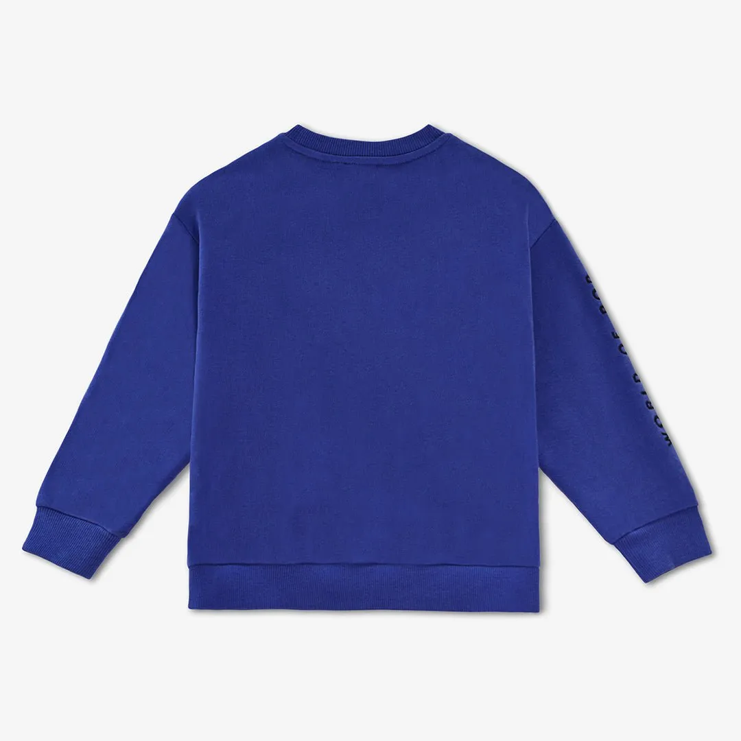 Embroidered sweatshirt for children in organic cotton