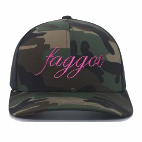 Faggot Camo Black Mesh Trucker Snapback Hat