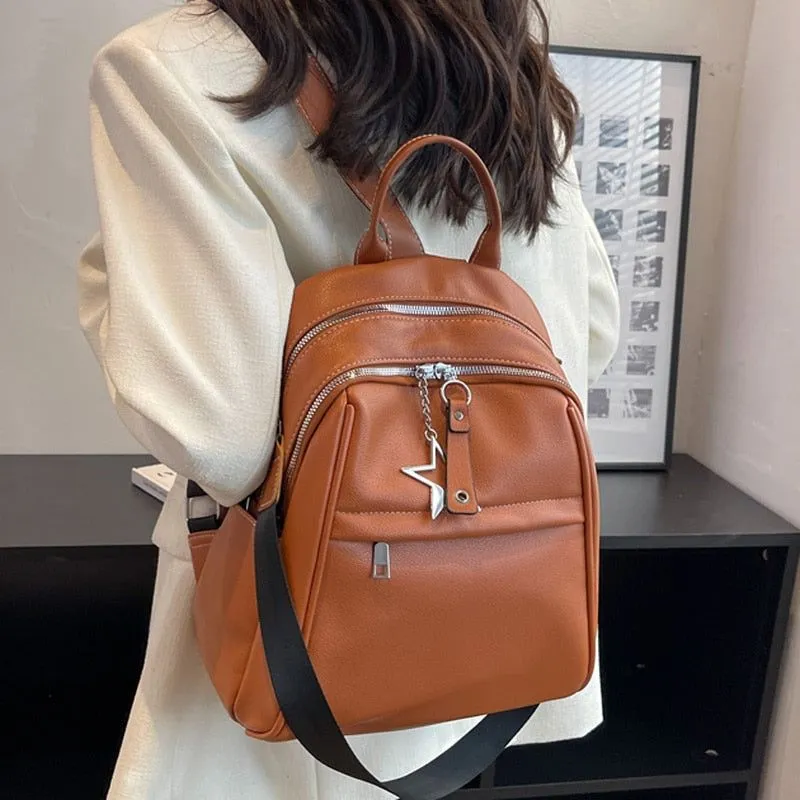 Fashion Women Cool Backpack RB541 Luxury Soft Leather School Bags