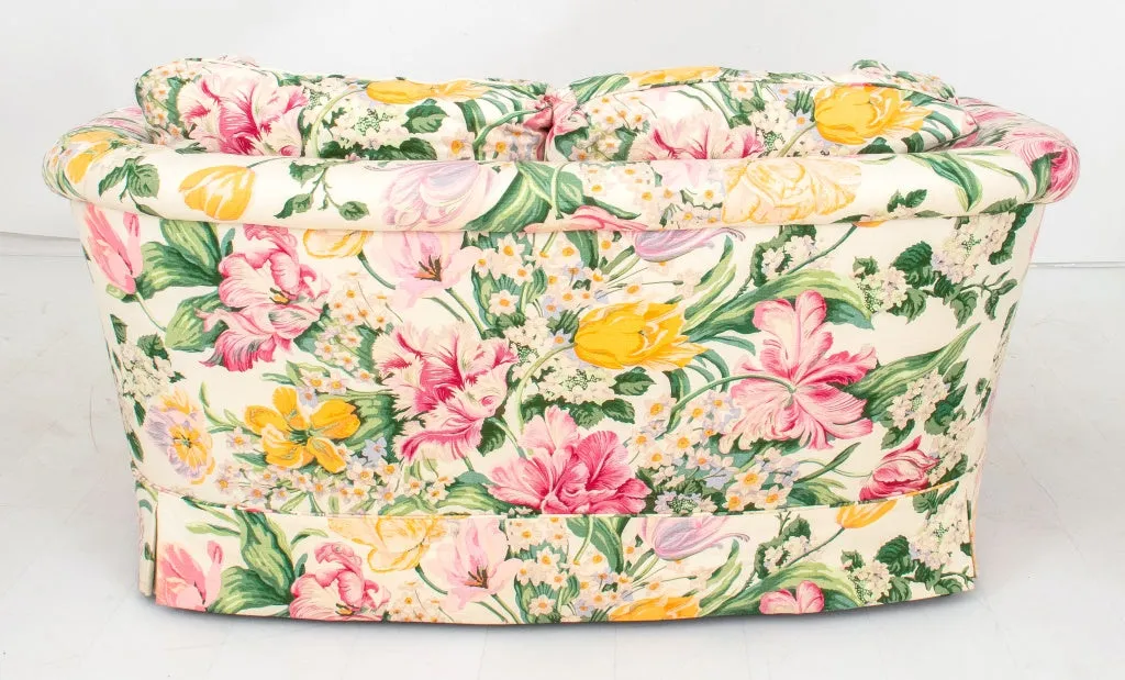 Floral Chintz Slipcovered Upholstered Sofa