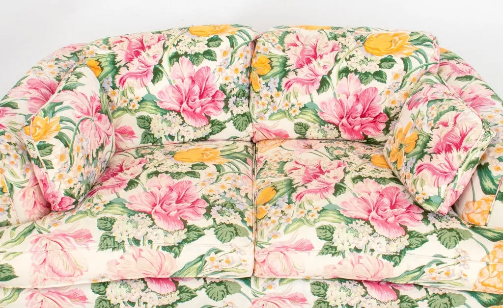 Floral Chintz Slipcovered Upholstered Sofa