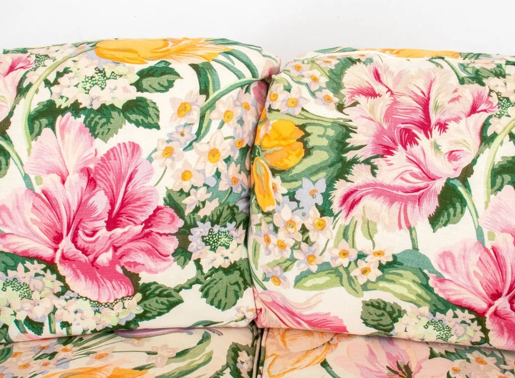 Floral Chintz Slipcovered Upholstered Sofa