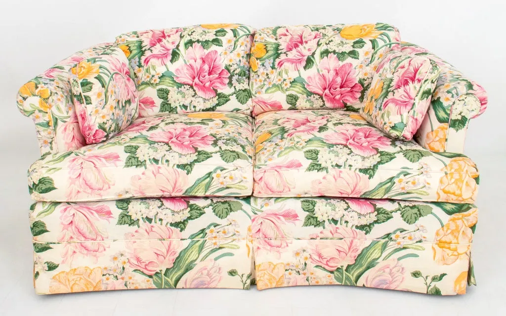 Floral Chintz Slipcovered Upholstered Sofa