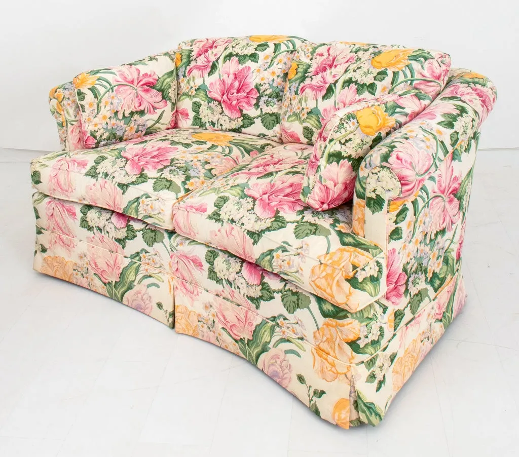 Floral Chintz Slipcovered Upholstered Sofa