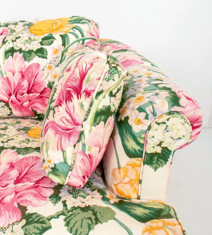 Floral Chintz Slipcovered Upholstered Sofa