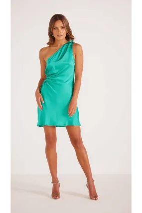 Gaia One Shoulder Mini Dress | Aquamarine