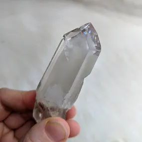 Gorgeous Rainbow Inclusion~ Ultra Clear Quartz Phantom Polished Point ~AA Grade from Brazil