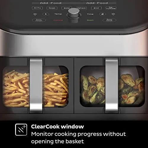 Instant Pot Vortex 8 Litre ClearCook Digital Air Fryer Touch Control Panel 360° EvenCrisp Technology Uses 95 % less Oil