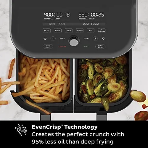 Instant Pot Vortex 8 Litre ClearCook Digital Air Fryer Touch Control Panel 360° EvenCrisp Technology Uses 95 % less Oil