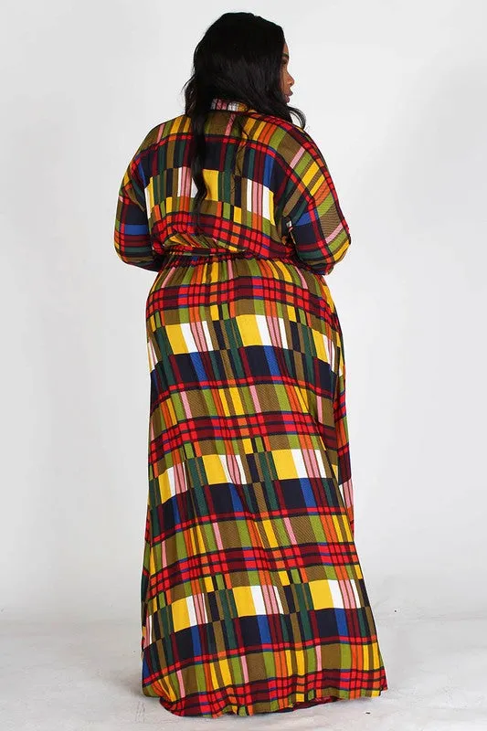 It’s Fall Plaid Maxi Dress