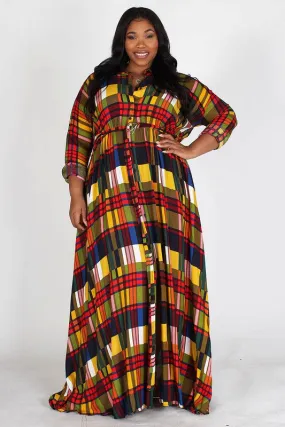 It’s Fall Plaid Maxi Dress